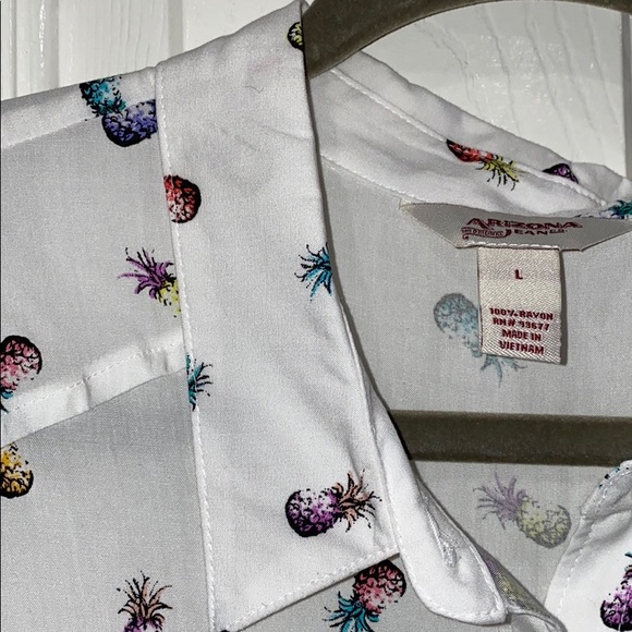 NWT Colorful Pineapple sleeveless blouse top Sz L - Picture 2 of 6